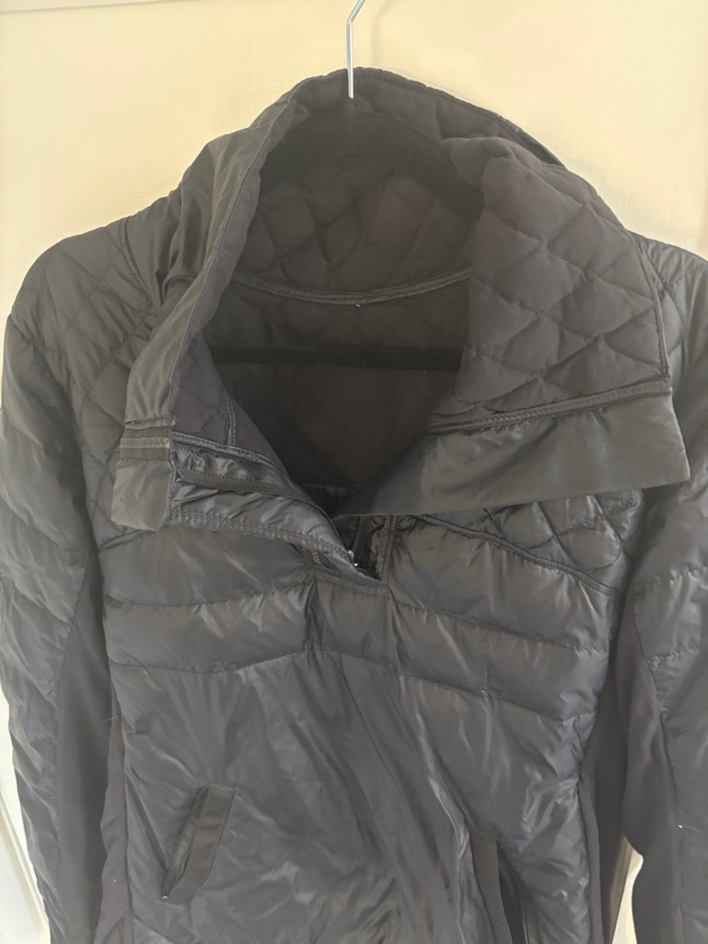 Lululemon What The Fluff Puffer Jacket Women 10 Black Goose Down Fill Quilted - Picture 3 of 7